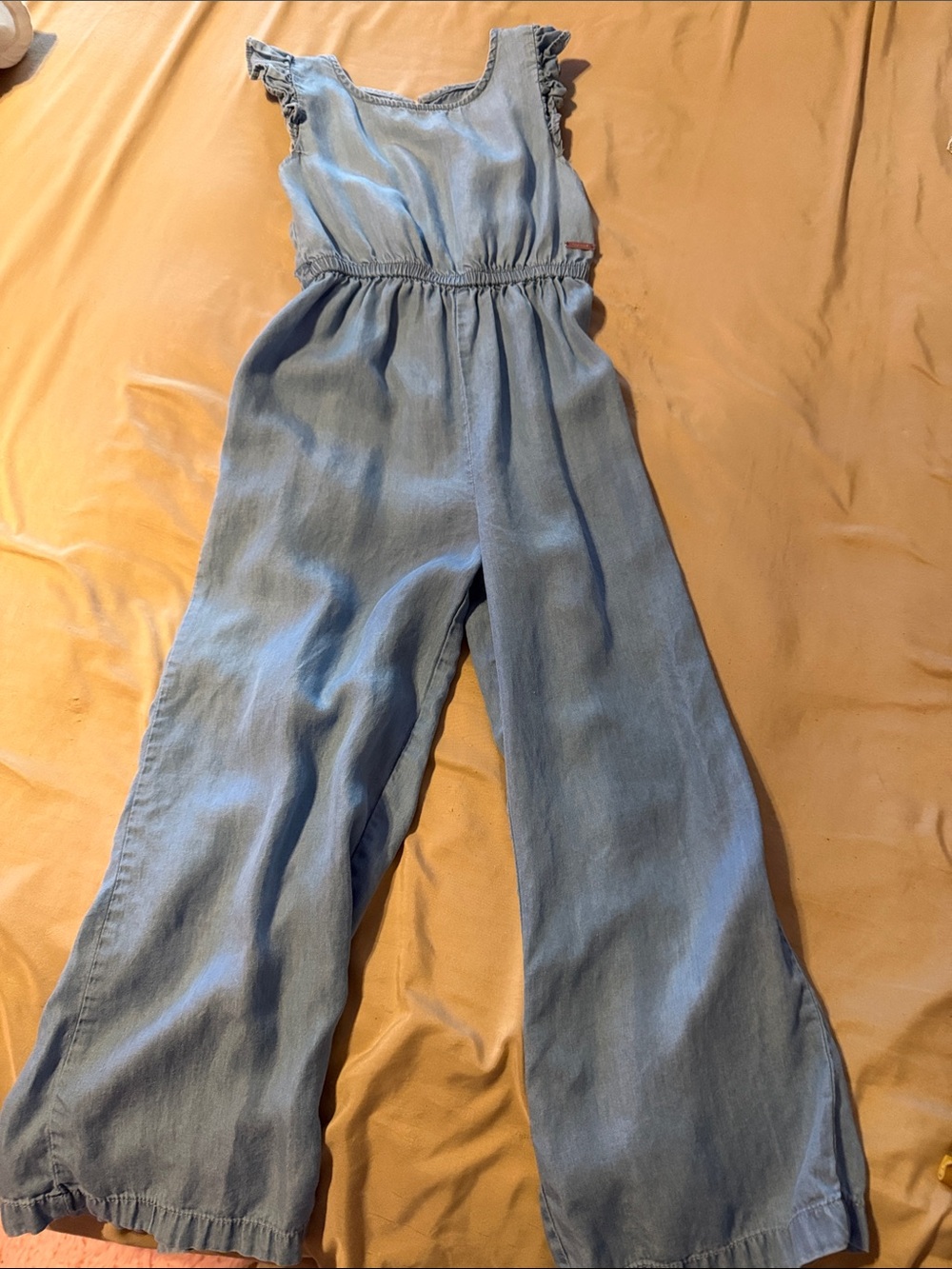 Tahari Light Blue Denim-Style Girls' Jumpsuit